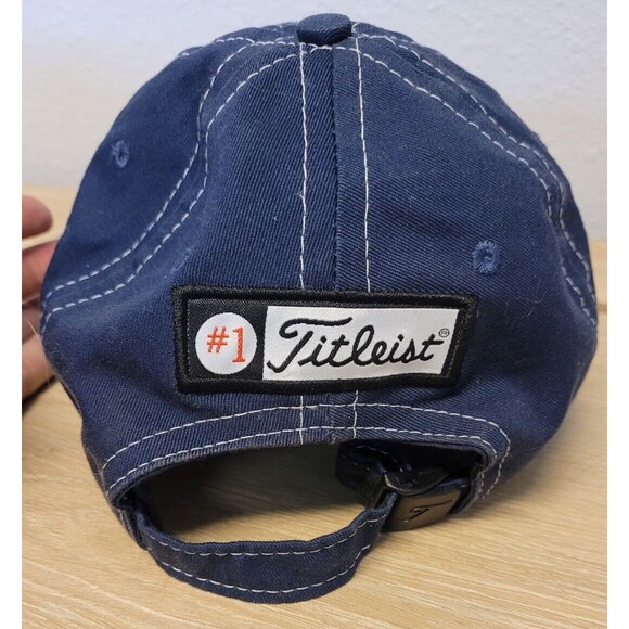 Titleist Golf FJ Adjustable Golf Hat Strapback Blue Cap Footjoy #1 Golf Balls - Picture 3 of 5